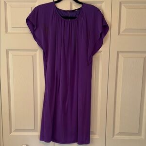 Elie Tahari Purple Flutter Sleeve Dress with Belt
